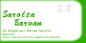 sarolta barvan business card